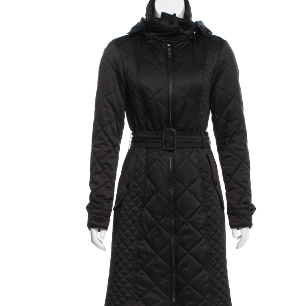 Black Burberry Quilted Coat
